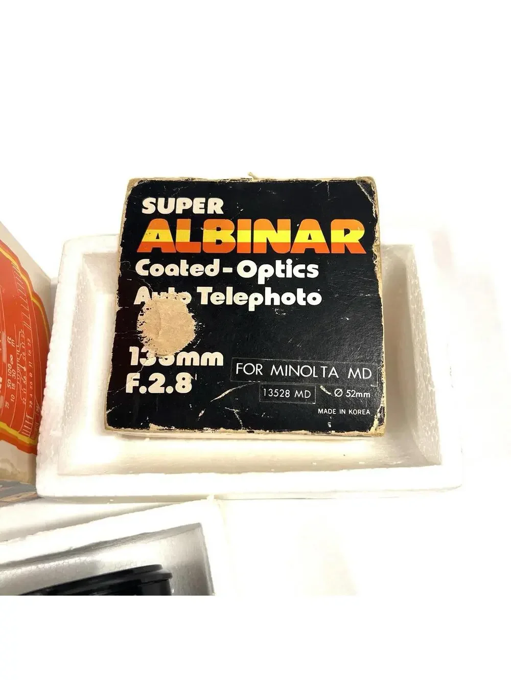 Super Albinar auto 1:2.8 f=135 52 coated 831189 13528 minolta MD Camera Lens VTG